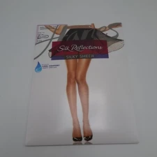 Hanes Silk Reflections Silky Sheer Pantyhose Non-Control Top AB Tan