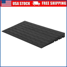 2.5" Rise Rubber Threshold Ramp Door Ramp Curb Ramp with 3 Channels Cord Drivewa