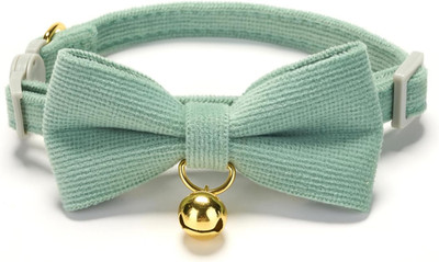 Cotton Breakaway Cat Collar with Bow Tie and Bell, Adjustable Cute Soft Corduroy