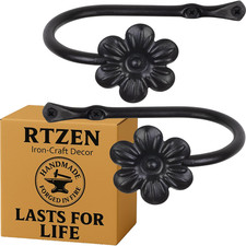Rtzen Decorative Metal Curtain Tiebacks - Farmhouse Wrought Iron Curtain