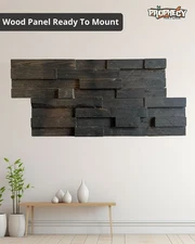 23”x12” Solid Wood Wall Panel – Decorative 3D Wooden Art Panel – Ready to Mount