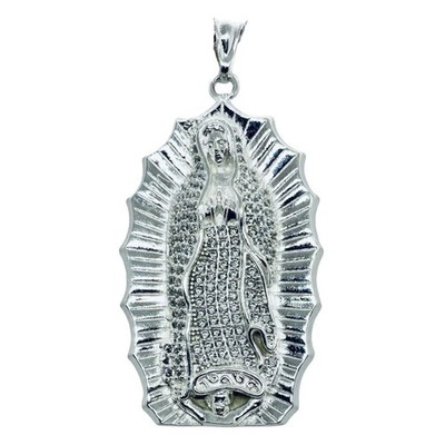 925 Sterling Silber Jungfrau Maria Virgen de Guadalupe Anhänger Made in Taxco Mexico