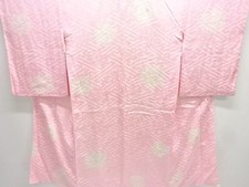 7638508: JAPANESE KIMONO / ANTIQUE JUBAN / SILK / SHIBORI / FLOWER