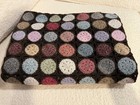Garnet Hill Handmade Crochet Plums/Blues Lambswool Afghan Blanket Throw Boho