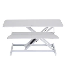 37" Desk Converter Height Adjustable Sit to Stand Riser Dual Monitor Workstation