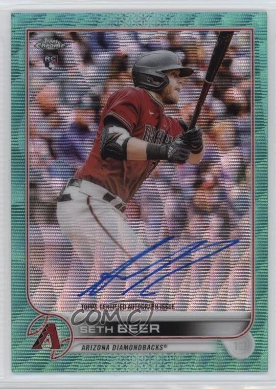 2022 Topps Chrome Rookie Aqua Wave Refractor /199 Seth Beer #RA-SBE Auto RC z5b
