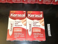 2 Pack Lot Kerasal Fungal Nail Renewal 10mL * 2 DAY FORMULA * NEW BOX DESIGN