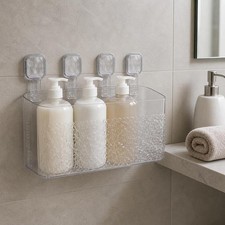 Drill-Free Shower Caddy, Wall Mount Bathroom Organizer for Storage, for Dorm