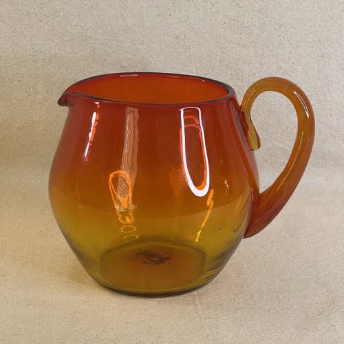 Jarra mandarina vintage Blenko 3750L 5 1/2" de alto