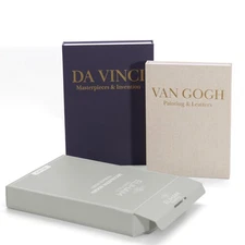 Premium Decorative Books - Set of 2 - Linen Storage Box for Coffee Table Faux...