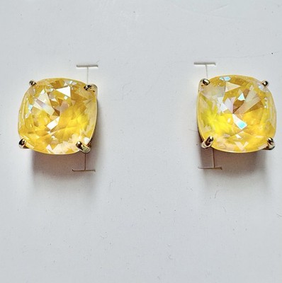 Origami Owl Yellow Opal Clara Stud Earrings ER3119 D lite Brand New