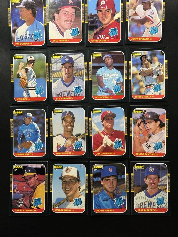 Lote de 18 tarjetas de béisbol Donruss LEAF 1987 BO JACKSON y más de novatos calificados Foto 3 de 4