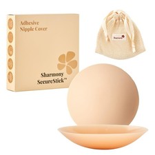 sharmony Reusable Nipple Covers Adhesive Fits D Cups 4'' , Vanilla