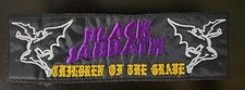 BLACK SABBATH ,CHILDREN OF ,SEW ON BLACK  BORDER EMBROIDERED STRIP PATCH