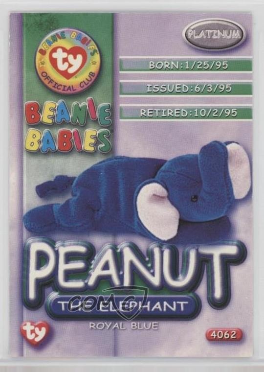 1999 Ty Beanie Babies Platinum Edition Peanut the Elephant #4062 1b9b