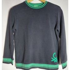 UNITED COLORS OF BENETTON Kids Sweater Green Trim Solid Knit Size M