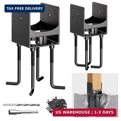 2Pack Heavy Duty Stainless Steel Post Base Anchor Bracket for 6''x6'' Post with Ai