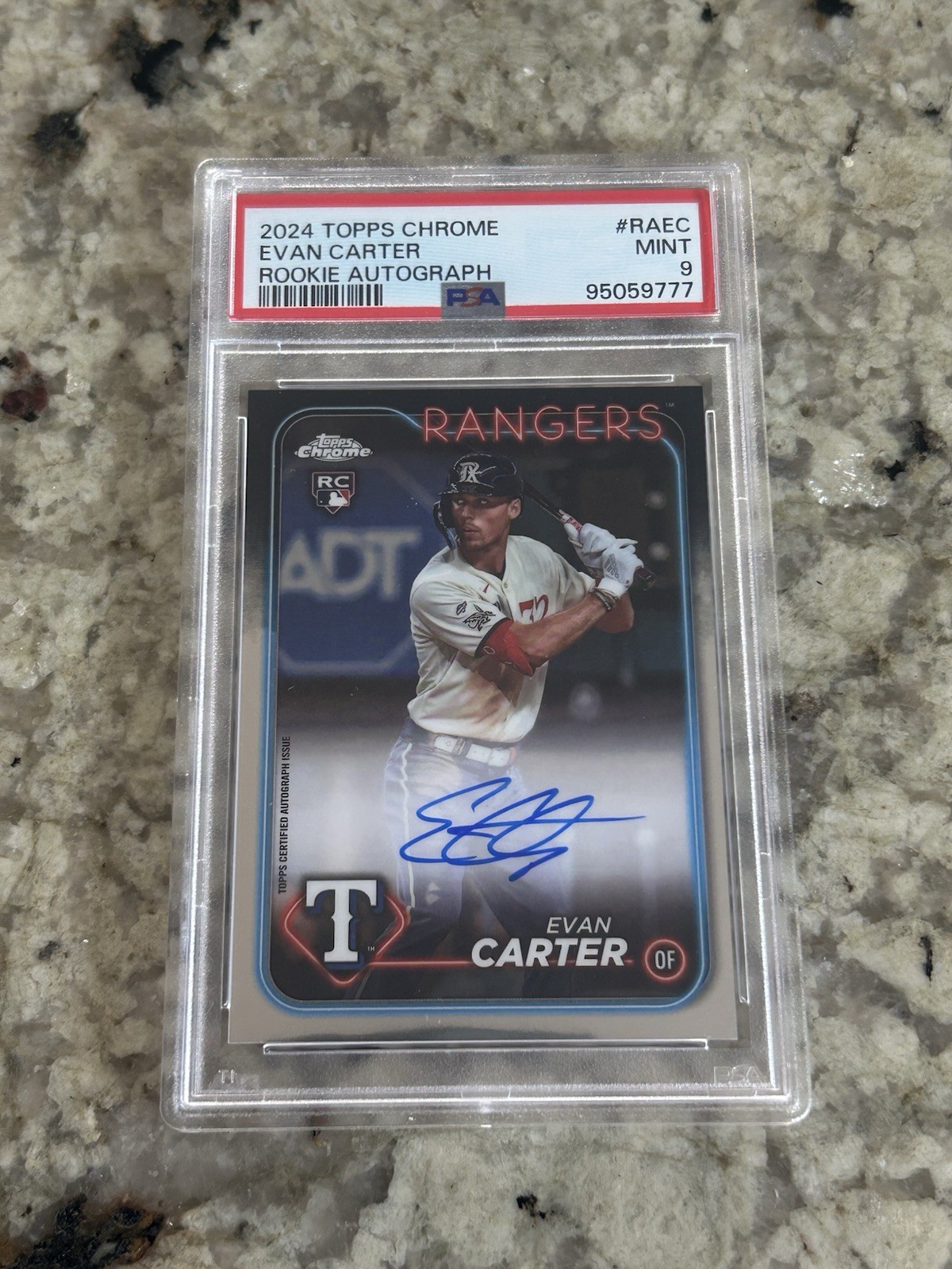 2024 Topps Chrome Evan Carter #RA-EC RC Auto PSA 9