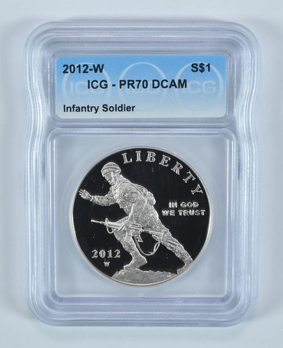 2012-W Infantry Soldier Commemorative Silver Dollar PR70 DCAM ICG *5907