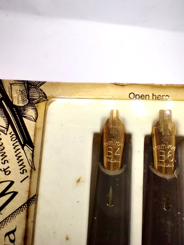 Osmiroid India Ink Calligraphy Fountain Pen Set 22 Carat Gold Plated Sealed - Picture 7 of 8