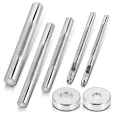 7 Pcs Metal Rivet Setting Tool Kit Punch Setter Leather Craft Hardware Set