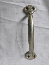 Vintage Old Screen Door Trunk Handle Solid Brass Nickel Plated 6"