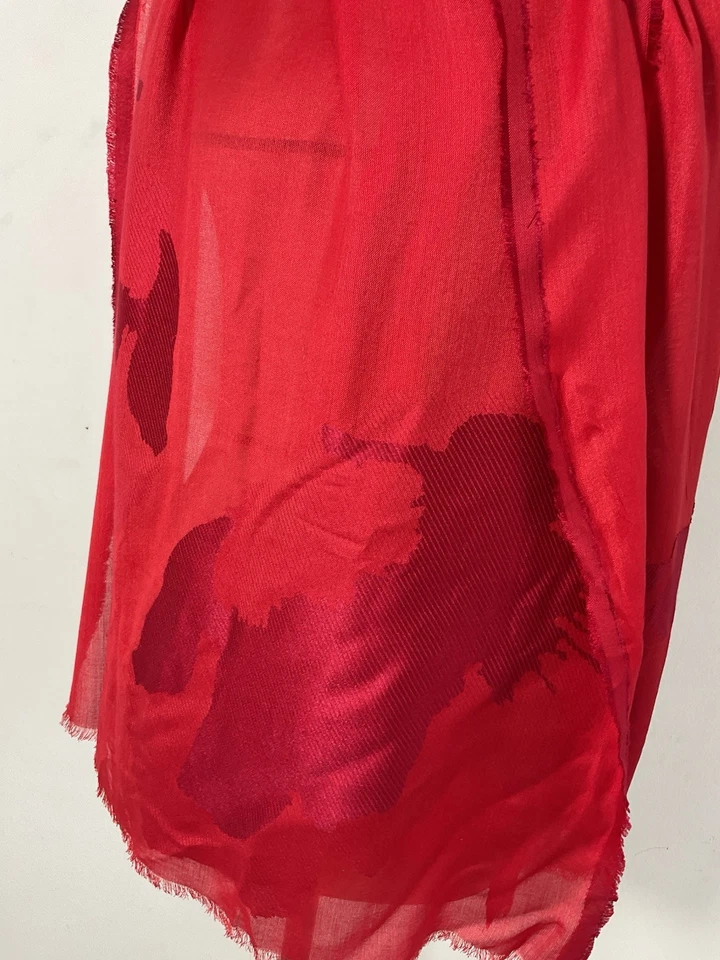 Samoon Cachmer Damen roter Schal mit gesticktem Muster 70”/29” EX CON - Bild 2 von 3