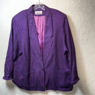 Vintage Smith & Jones Purple Herringbone Blazer Lining Women's Size 24W