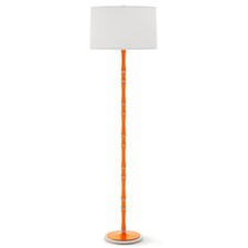 Robert Abbey Kane 1Lt Floor Lamp, Pumpkin/Nickel/Ascot White Shade - PM74