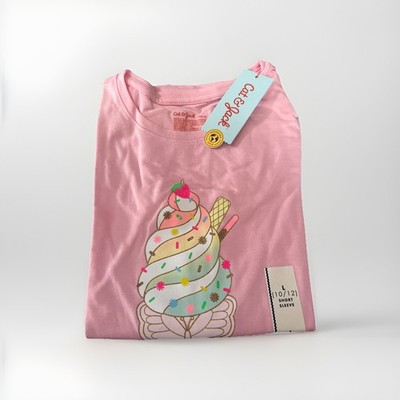 Cat & Jack Short Sleeve 10/12 Girls Graphic Design T-Shirt