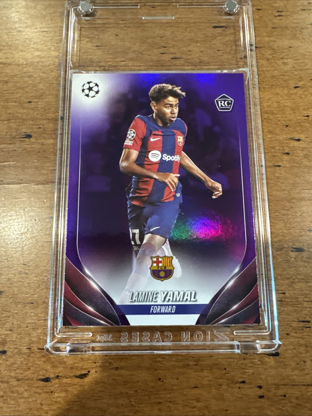 2023-24 Topps UEFA Club Competitions - Lamine Yamal #64 Purple Foil RC 174/299 view 11