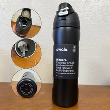 Owala FreeSip 24oz Stainless Steel Water Bottle 24 oz Dark black