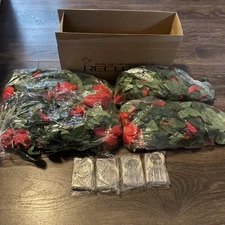 RECUTMS 4 Pcs Light Up Artificial Hanging Rose W Leaves Garland Wedding Decor