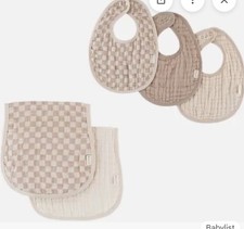 Itzy Ritzy Feeding Bundle Bibs Burp Cloth Check Yes