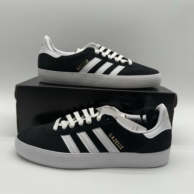 adidas Men s Gazelle ADV Black White Gold Sneakers FX6563 Shoes