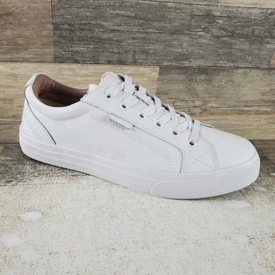 Taos Footwear Plim Soul Lux Womens Shoes Sz 9 White Leather Lace-Up Sneakers