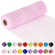 Deco Mesh Ribbon - 10inch x 30 feet Each Roll Metallic Foil Mesh Ribbon for C...