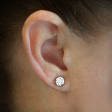 Womens 950 Platinum stud Diamond Earrings Round Cut  4 Carat Lab Created