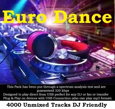 Eurodance - House Trance Bounce Makina USB 64GB 1990s-2000s | 320kbps DJ or Fan