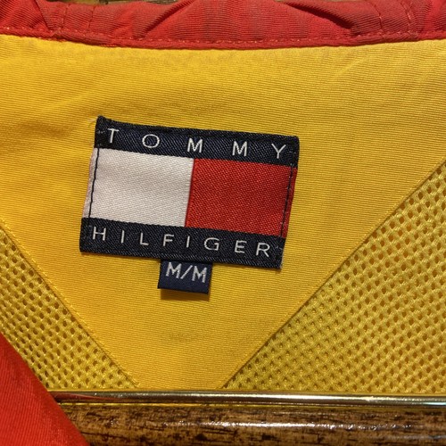 Vintage 90s Tommy Hilfiger Zip Jacket Patch Logo Sz M Windbreaker- Multi Color - Picture 2 of 12