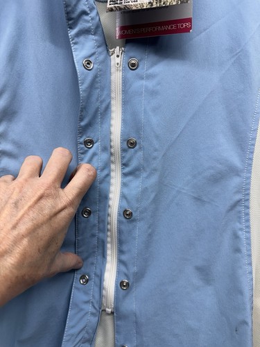 Club Ride Womens Shirt S Light Blue Cycling Mesh Pockets Snap Zip Front Jersey - Picture 15 of 15