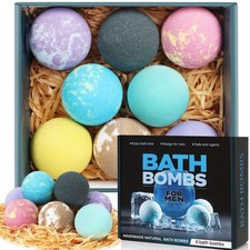 Bath Bombs for Men, 8 Pack Organic Bath Bombs Set with Natural Essential Oils...