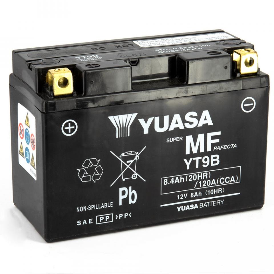 Batterie Yuasa YT9B 12V 8.4Ah Anti Fuite pour Moto Derbi Mulhacen - 3