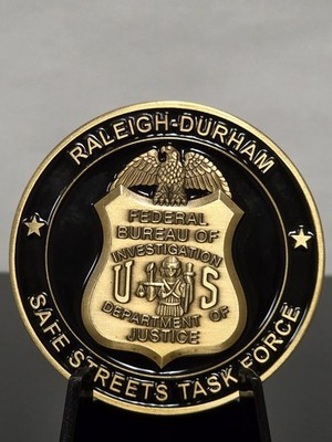  RARE FBI SSTF RALEIGH SAFE STREETS TASK FORCE CHALLENGE COIN 