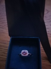 Pink Tourmaline ring by Gemondo, rise gold plated silver, size N. Was £140