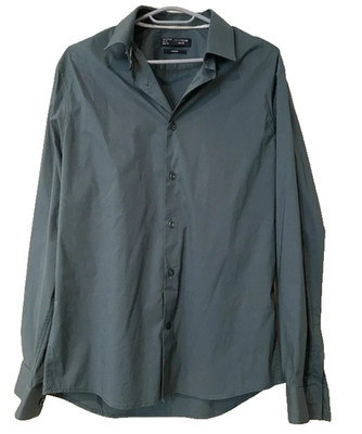  Herren Hemd Celio Grün Englisch - Slim Fit Größe S Langarm