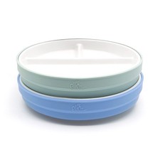 Kids 6.7  Porcelain Divided Plates with Silicone Sleeves  Suitable for Babie...