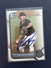 2022 Bowman Draft Karson Milbrandt IP Auto Miami Marlins