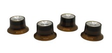 Gibson 'Style" Top Hat Dark Amber Reflector Push-On Knobs For Les Paul SG