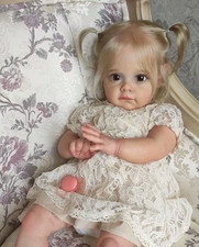 60CM Maggie Reborn Toddler Doll Soft Vinyl Silicone Lifelike HandRooted Hair HD